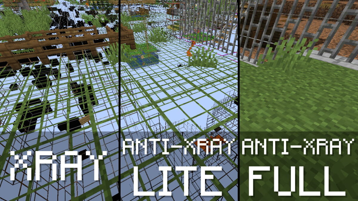 omparaison des packs de textures Minecraft Anti Xray avec les versions Xray, Anti-Xray Lite et Full