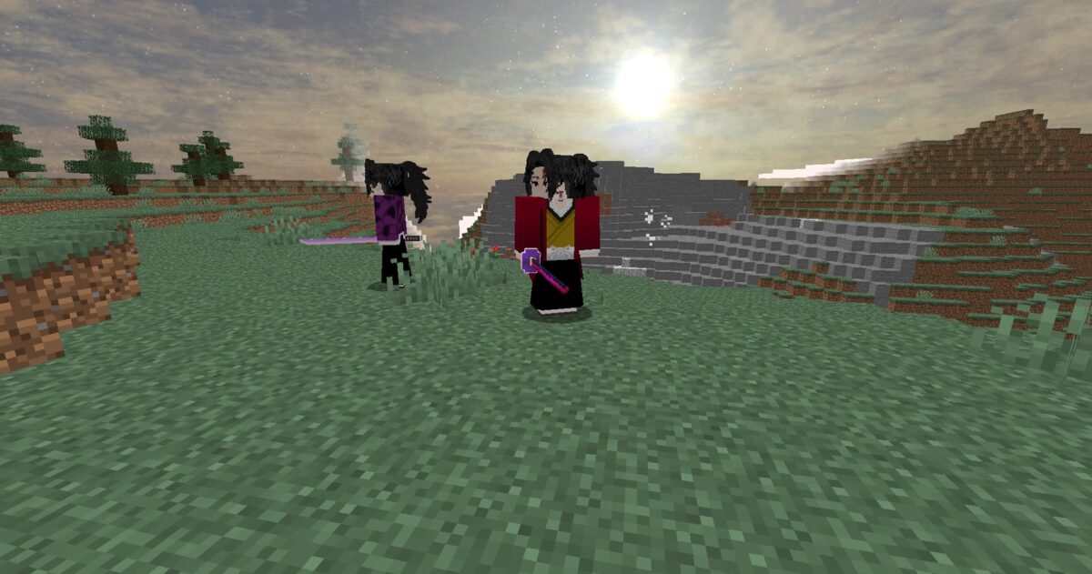 Michikatsu et Yoriichi dans Minecraft, personnages légendaires de Demon Slayer