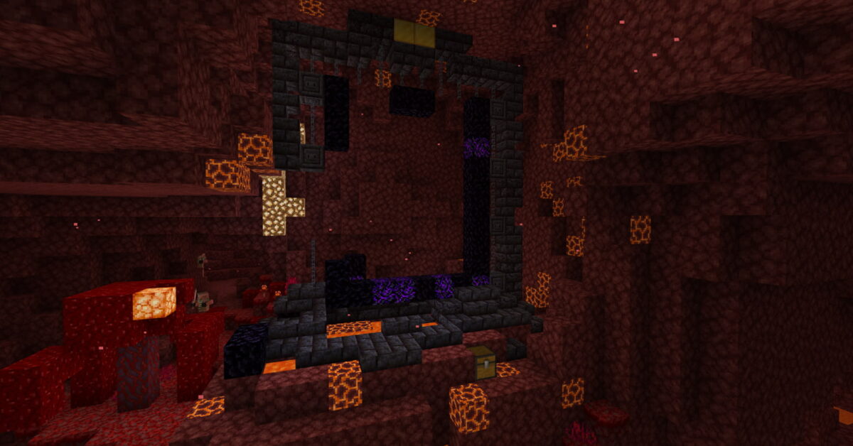 Portail en ruine structure nether minecraft