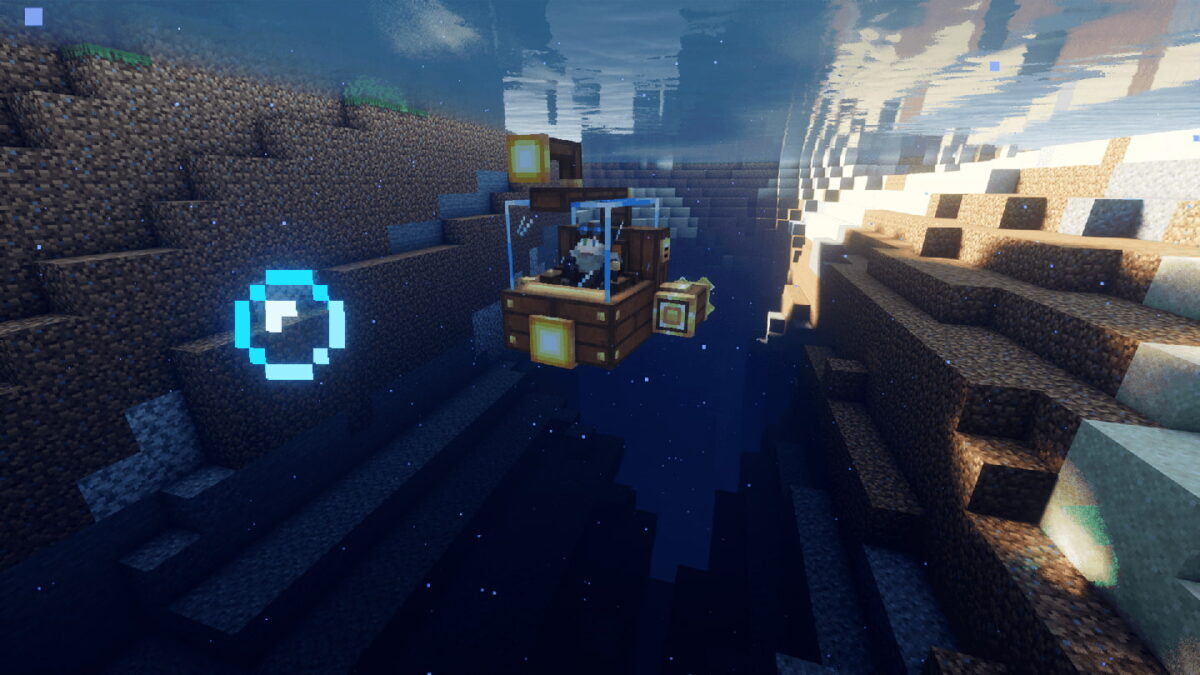 sous-marin abyssal en exploration sous-marine dans le mod Rustic Engineer pour Minecraft