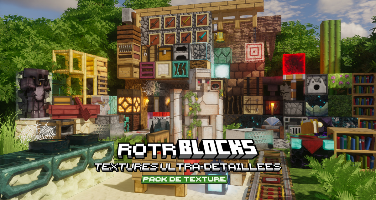 rotrBLOCKS : Des Textures Ultra-Détaillées – Pack de Textures Minecraft – 1.13 → 1.21