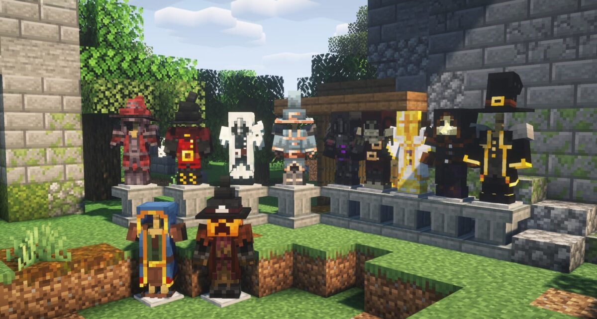 ensembles d’armures magiques dans irons’s spells 'n spellbooks minecraft adaptés à chaque école de magie