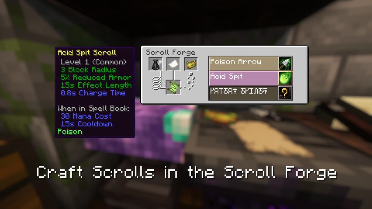 forge de parchemins irons’s spells 'n spellbooks minecraft pour créer des sorts uniques