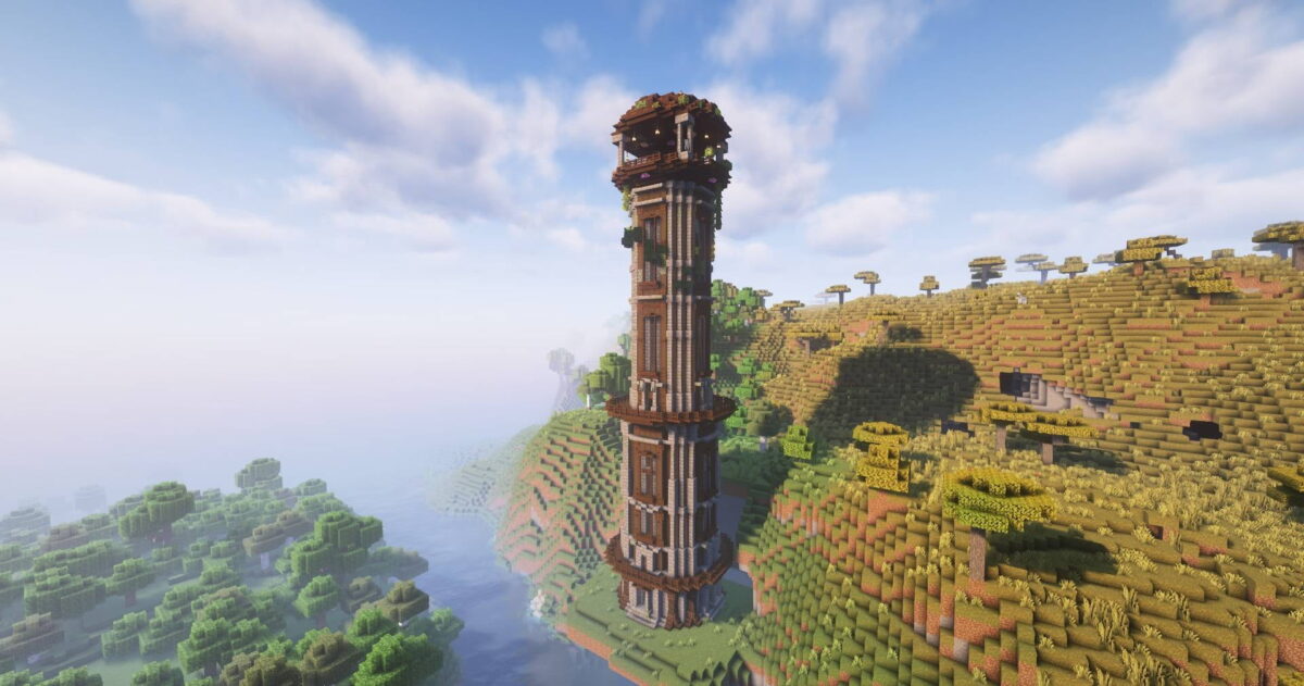 Une tour de pillard du mod Improved Pillager Outpost minecraft