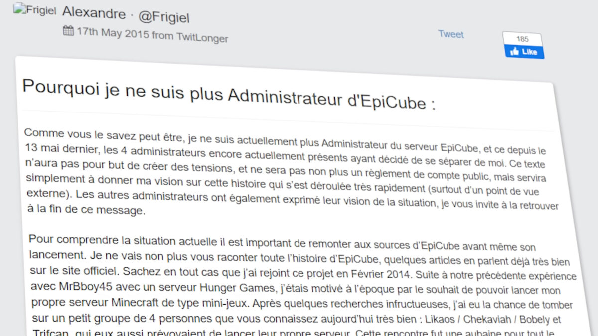 Le TwitLonger de Frigiel sur Epicube