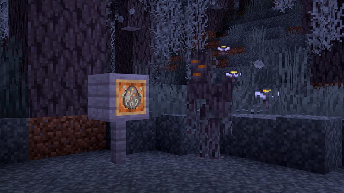 Minecraft "Creaking" avec son œuf d’apparition dans un environnement mystérieux