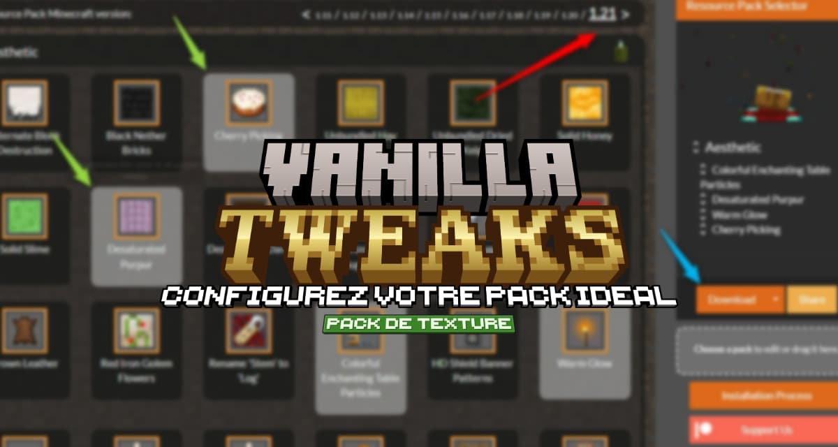 Vanilla Tweaks : Personnalisation sur Mesure – Pack de Texture Minecraft – 1.11 → 1.21