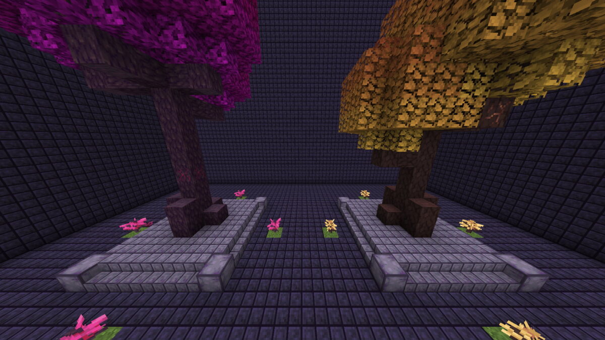 Arbres magiques Runewood du mod Malum Minecraft.