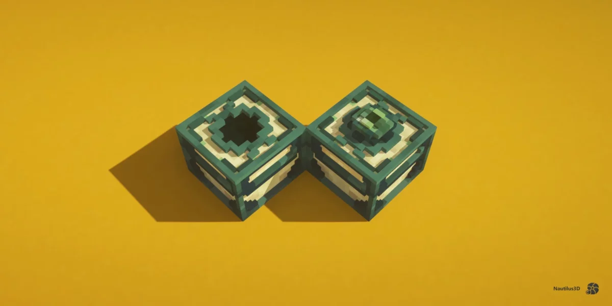 Cadres de portail de l’End modélisés en 3D avec le pack de texture Minecraft Nautilus 3D
