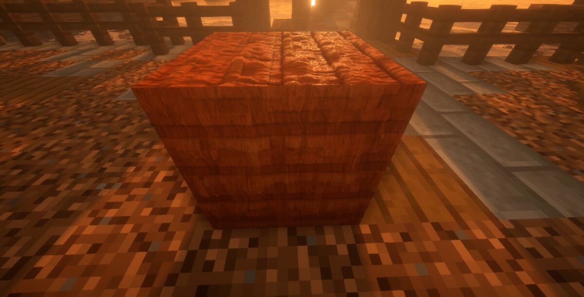 Pack de texture Minecraft RealisCraft JE 256x : bloc sans Material AO, avec rendu plus plat et moins contrasté