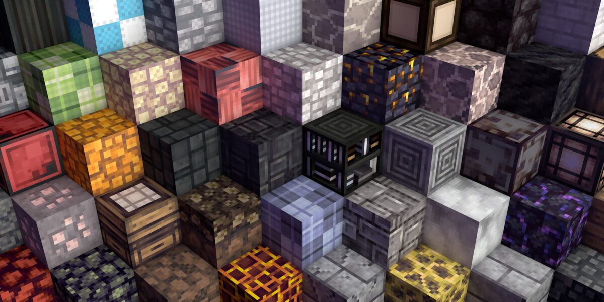 blocs variés texturés du pack de texture Minecraft Yuushya avec pierres, minerais et décorations