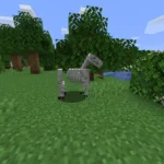 Cheval-squelette piégé solitaire dans Minecraft, prêt à déclencher un piège