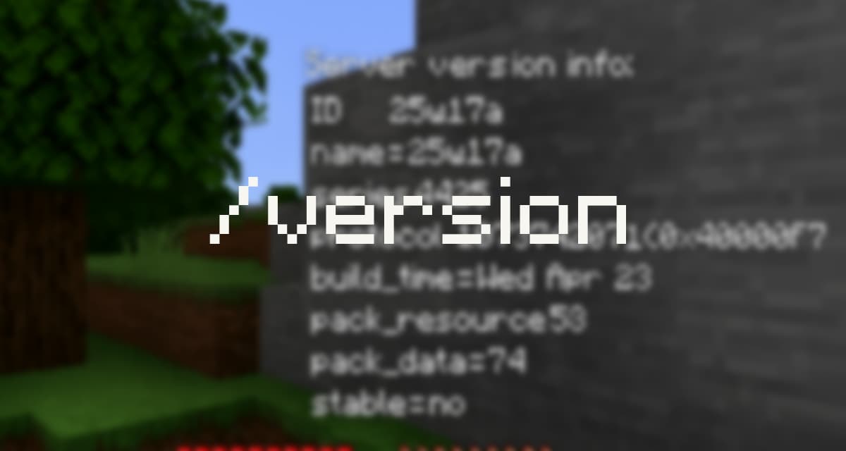 commande version minecraft