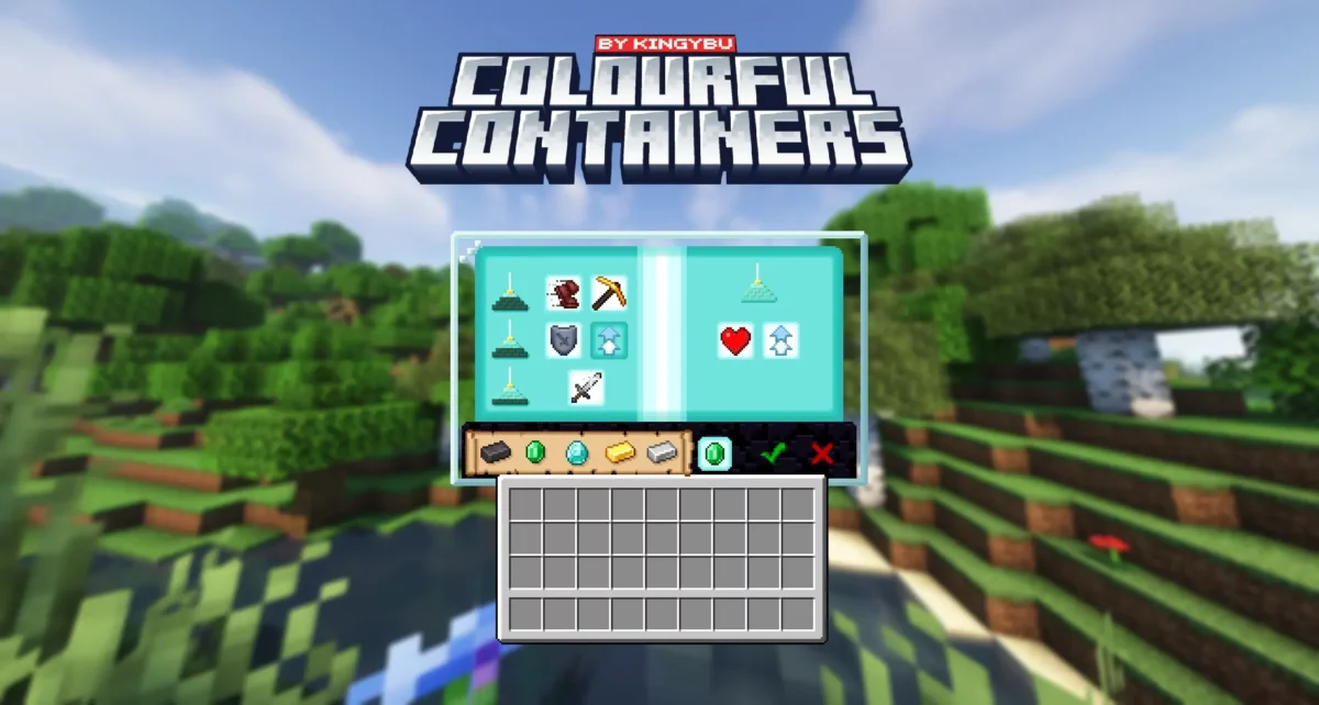 Interface du pack de texture Minecraft Colourful Containers GUI pour la balise.