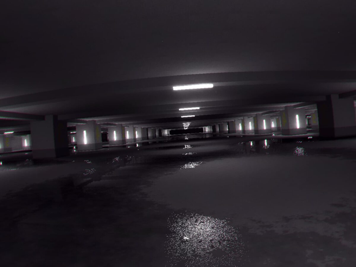 mod Minecraft Minecraft Found Footage – parking souterrain inondé du Level 1 avec éclairage partiel