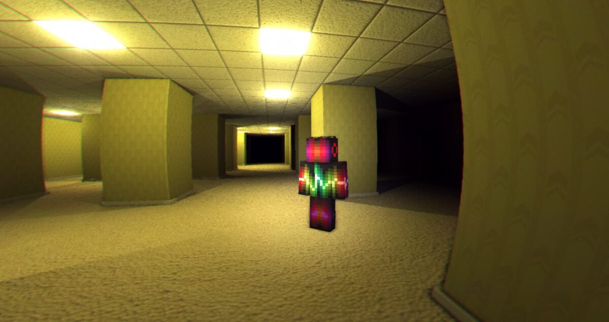 mod Minecraft Minecraft Found Footage – Skinwalker imitant un joueur dans le Level 0 des Backrooms