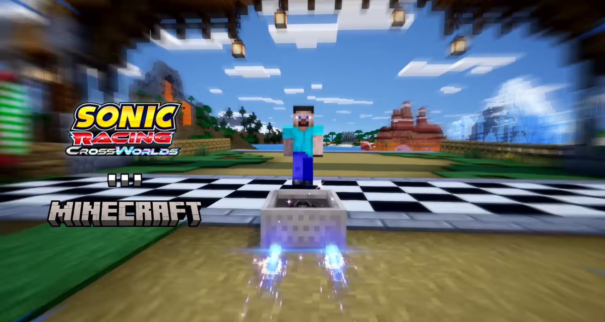 Minecraft s’invite dans Sonic Racing CrossWorlds avec l’arrivée de Steve