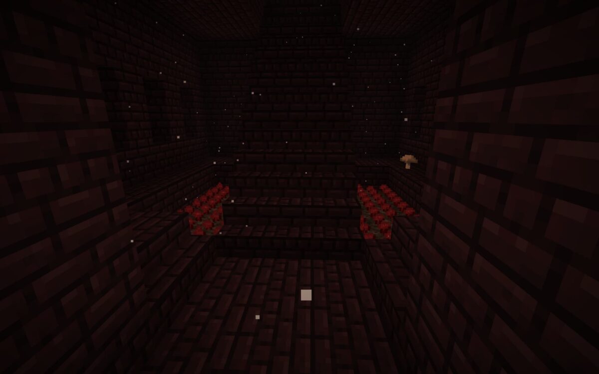 Verrues du Nether minecraft cultivées sur du sable des âmes dans une forteresse du Nether