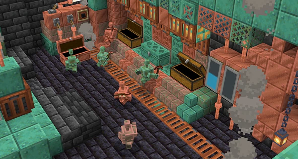 Le golem de cuivre débarque dans Minecraft : un compagnon rouillé qui range vos coffres