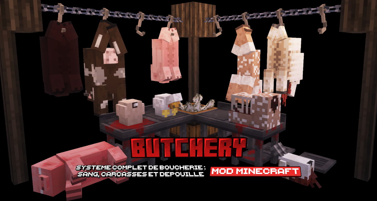 Butchery : un mod Minecraft brutal qui introduit découpe, sang et préparation des créatures