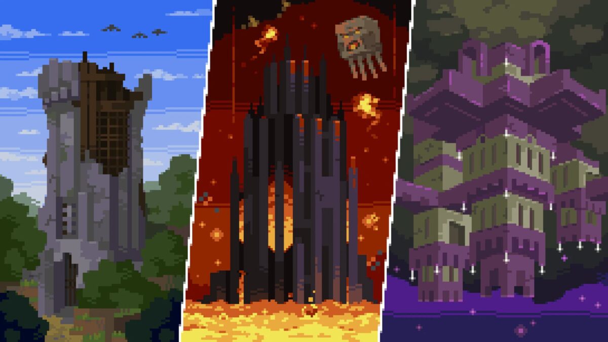 Structures inédites de RealismCraft dans Minecraft Bedrock, avec tours, forteresses du Nether et temples mystérieux.