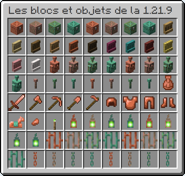 tous les ajouts de Minecraft 1.21.9