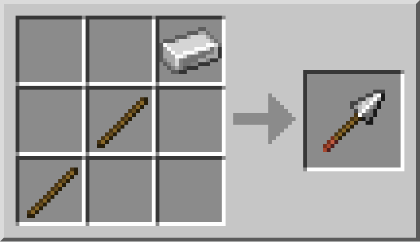 comment faire lance en fer dans minecraft avec deux bâtons et un lingot de fer