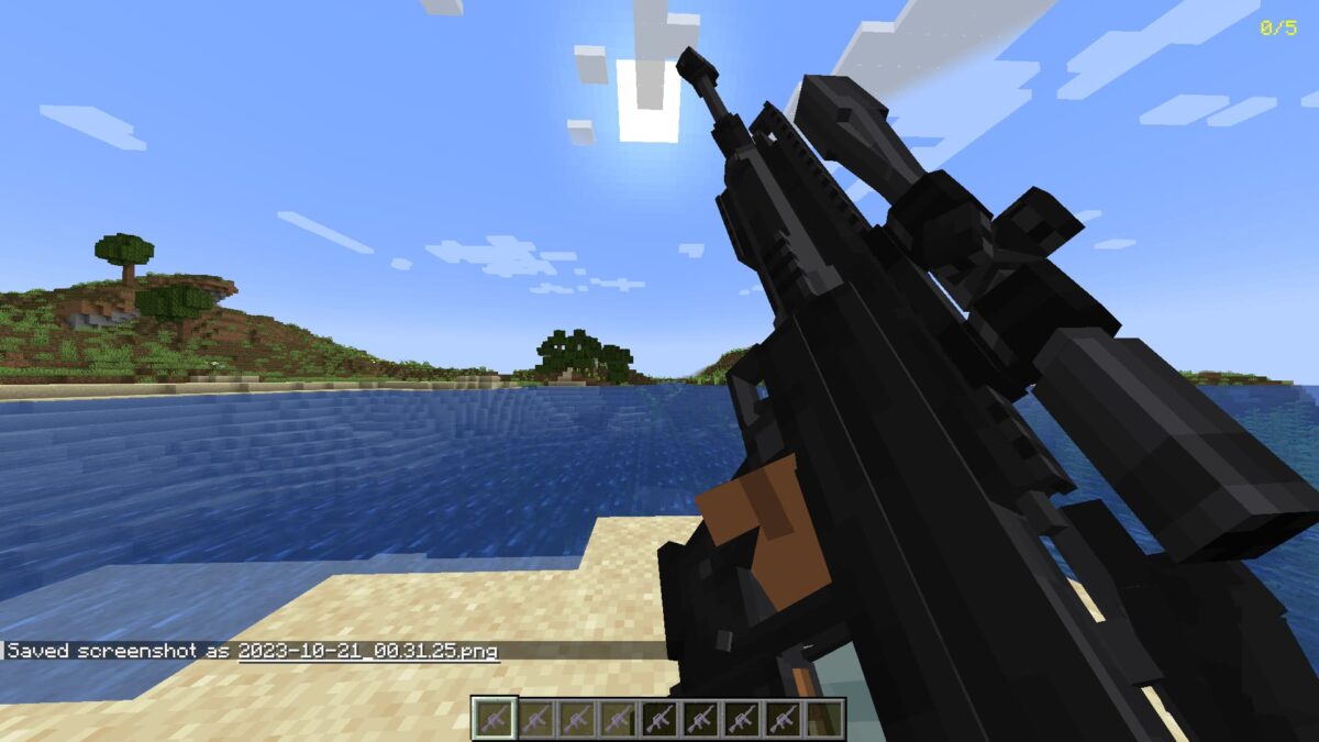 mod Minecraft Vic's Point Blank – fusil GM6 Lynx avec lunette en bord de mer