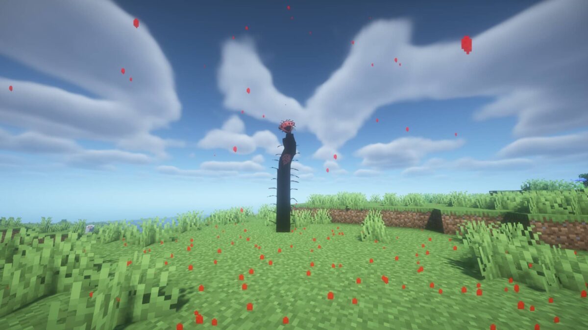 mod Minecraft The Boiled One Reimagined pluie de sang invoquée par l’entité