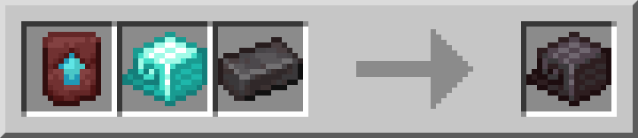Recette d’amélioration de l’armure de nautile en diamant vers l’armure de nautile en netherite dans Minecraft, via la table de forgeron.