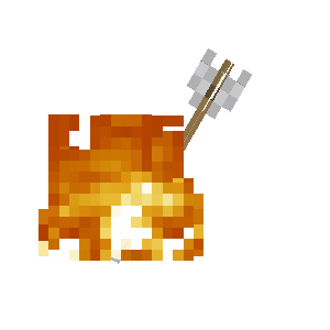 Flèche enflammée dans Minecraft utilisée pour incendier des cibles