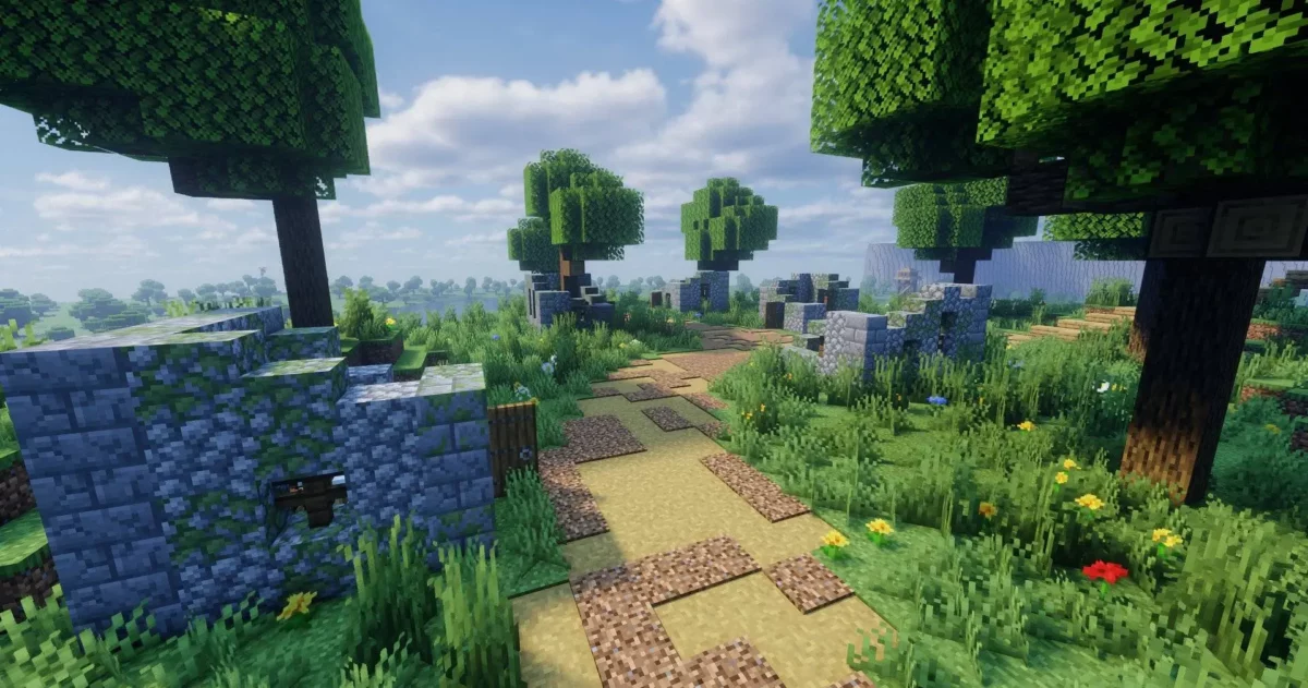 ruines anciennes Old Ruins dans la carte The Zombie Apocalypse X pour Minecraft