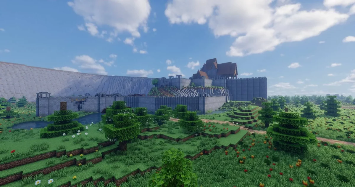 forteresse médiévale The Medieval Valley dans la carte The Zombie Apocalypse X pour Minecraft