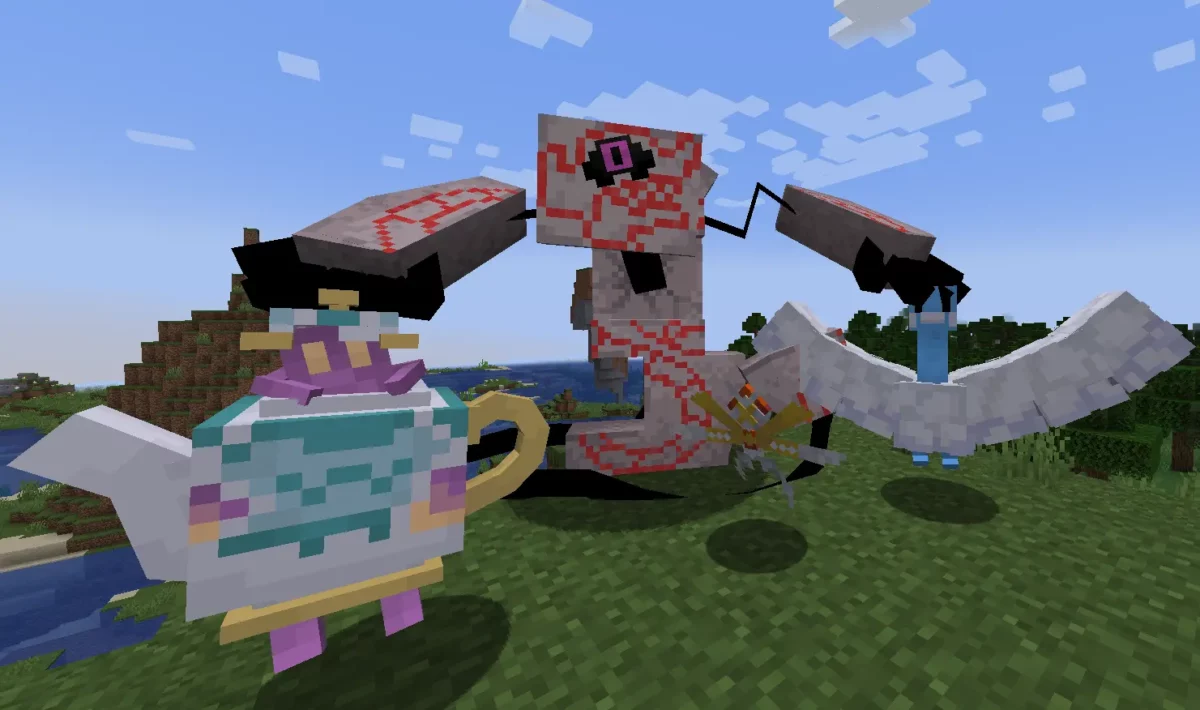 groupe pokemons allthemobs cobblemon datapack minecraft creatures inhabituelles sur une colline