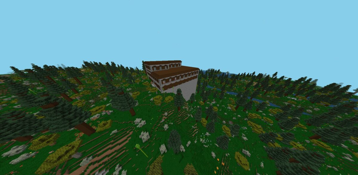 mod Minecraft Solara Dimension manoir woodland mansion isole dans une vaste foret