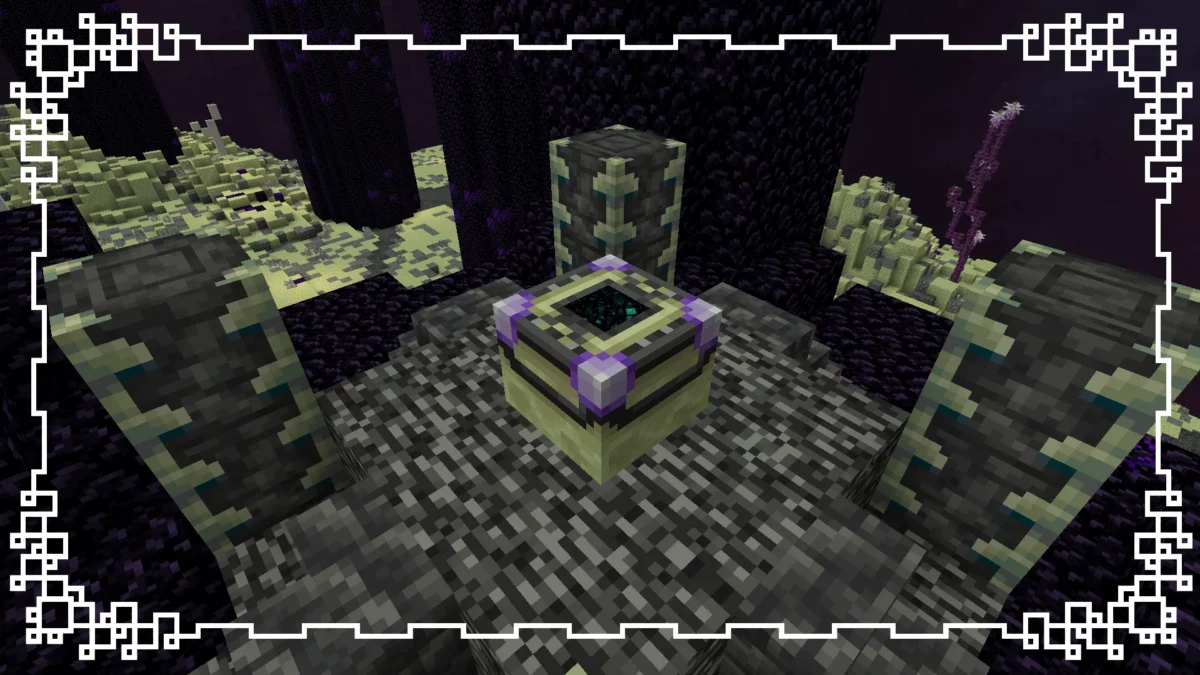 mod Minecraft Stellarity montrant l’Autel des Accablés, une station d’artisanat avancée activée après la défaite du Dragon de l’End