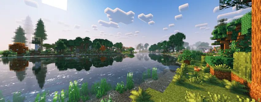 modpack Minecraft Cobblemon Academy biome naturel avec riviere foret dense et vegetation retravaillee