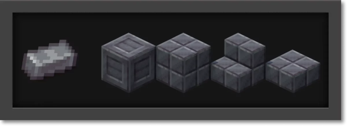 mod Minecraft Sons Of Sins montrant le Soul Steel, alliage d’Ether Ash et de fer utilisé pour fabriquer des blocs extrêmement résistants