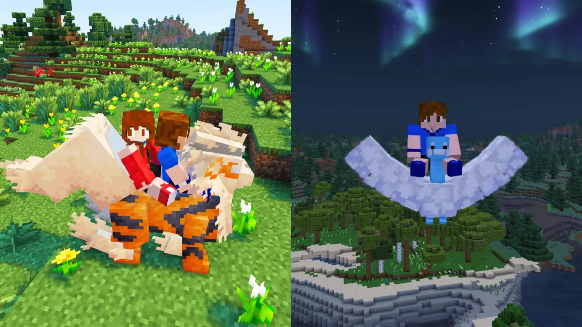 Pokémon montables dans le mod Minecraft COBBLEVERSE permettant de se déplacer seul ou à plusieurs sur des créatures emblématiques