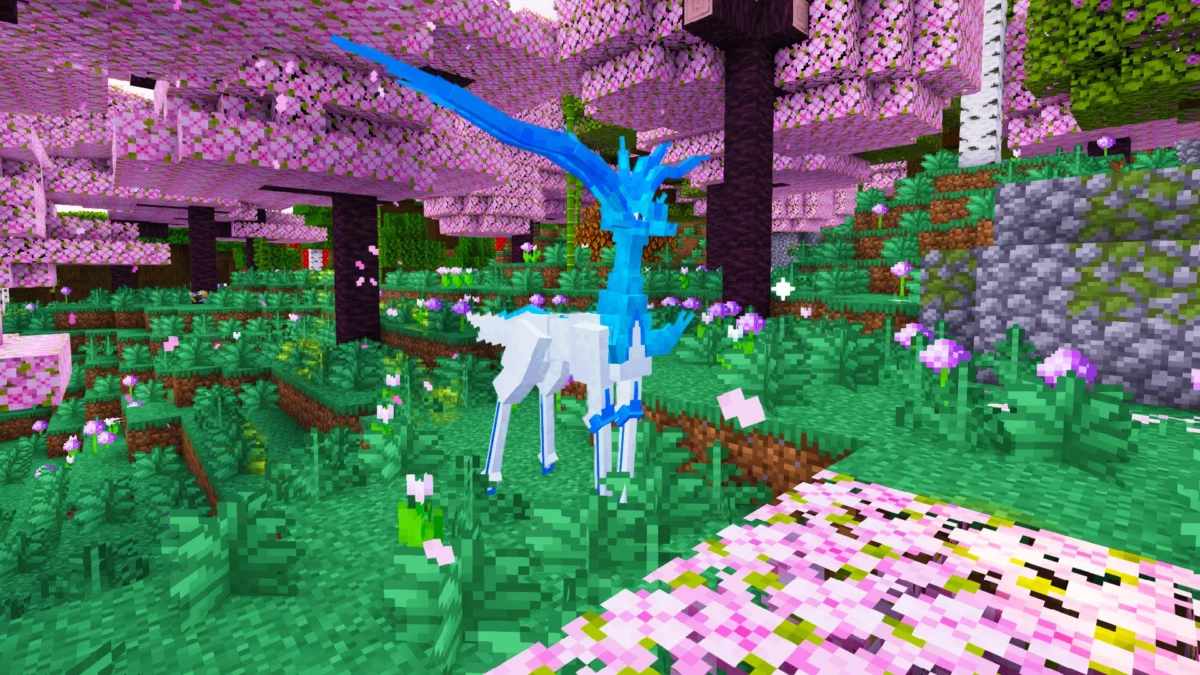 Rencontre chromatique rare dans le mod Minecraft COBBLEVERSE avec Pokémon shiny apparaissant en milieu naturel