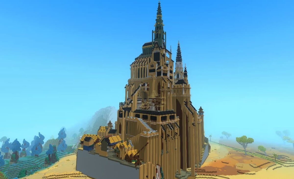 Prefab Hytale généré à partir d’un schéma Minecraft, montrant la reprise de la structure et des volumes du build original