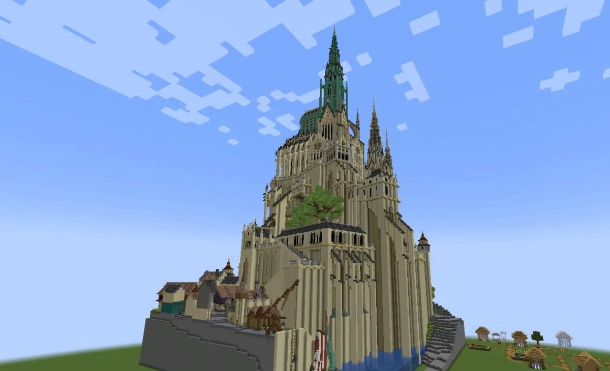 Construction de château issue de Minecraft avant conversion, utilisée comme schéma pour générer un prefab Hytale