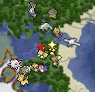 pack de texture Minecraft XaerosCobblemon affichant des Pokémon shiny signalés par une étoile sur la minimap de Xaero’s Minimap, facilitant leur repérage visuel