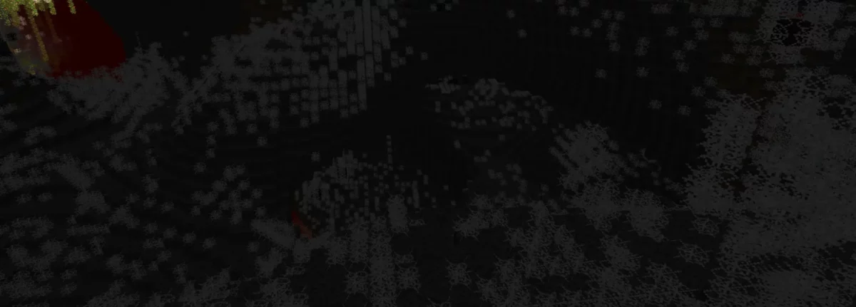 mod Minecraft ArPhEx biome Webbed Wasteland zone sombre envahie de toiles géantes et cavités profondes