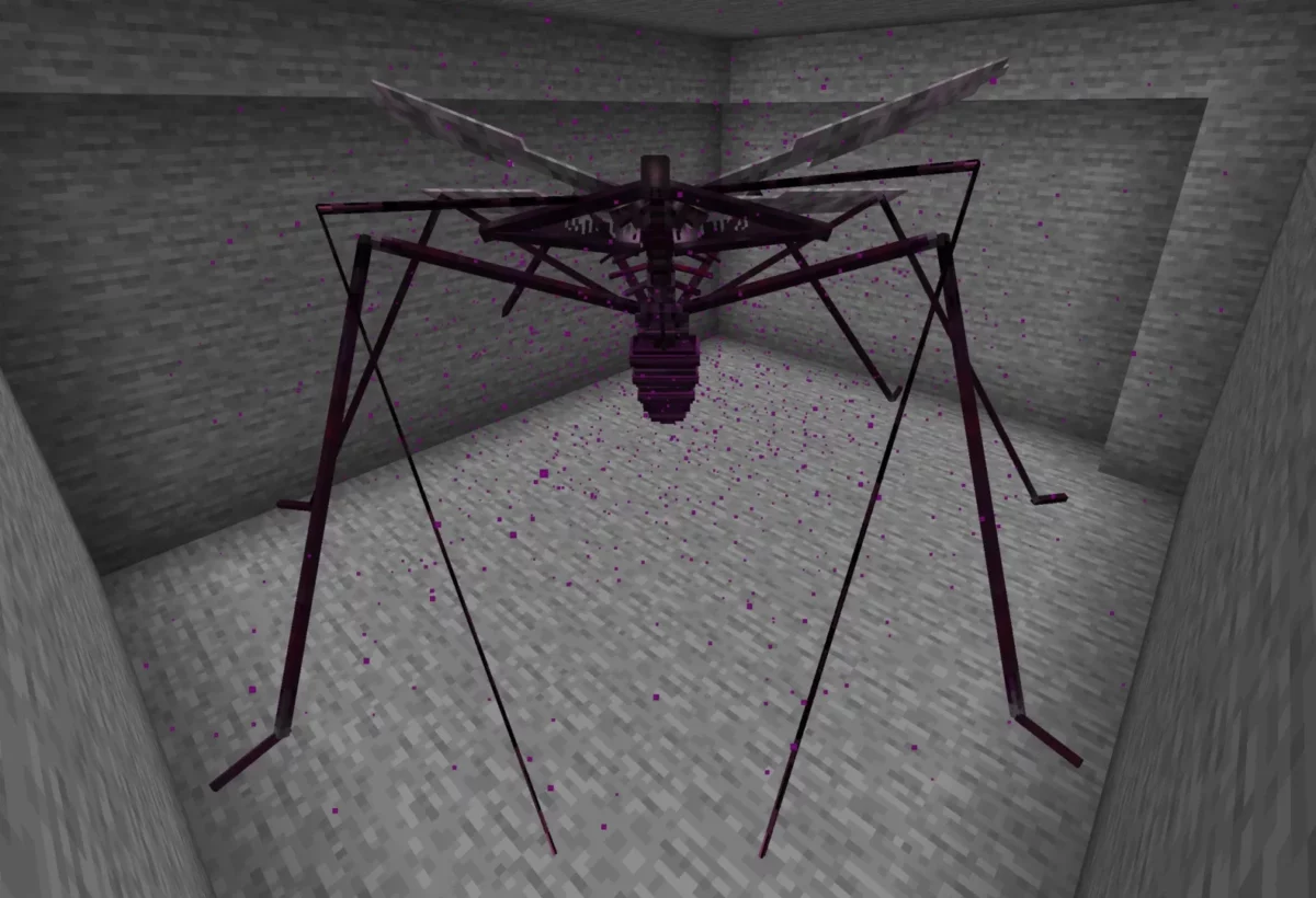 mod Minecraft ArPhEx boss Draconic Voidlasher créature violette ailée se téléportant dans l’End