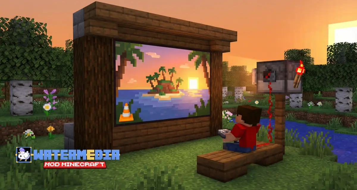 Le mod WaterMedia fournit une base technique pour afficher des contenus vidéo dans Minecraft