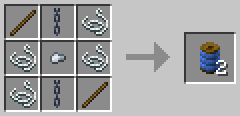 Recette de fabrication de la corde de zipline du mod Minecraft ParCool