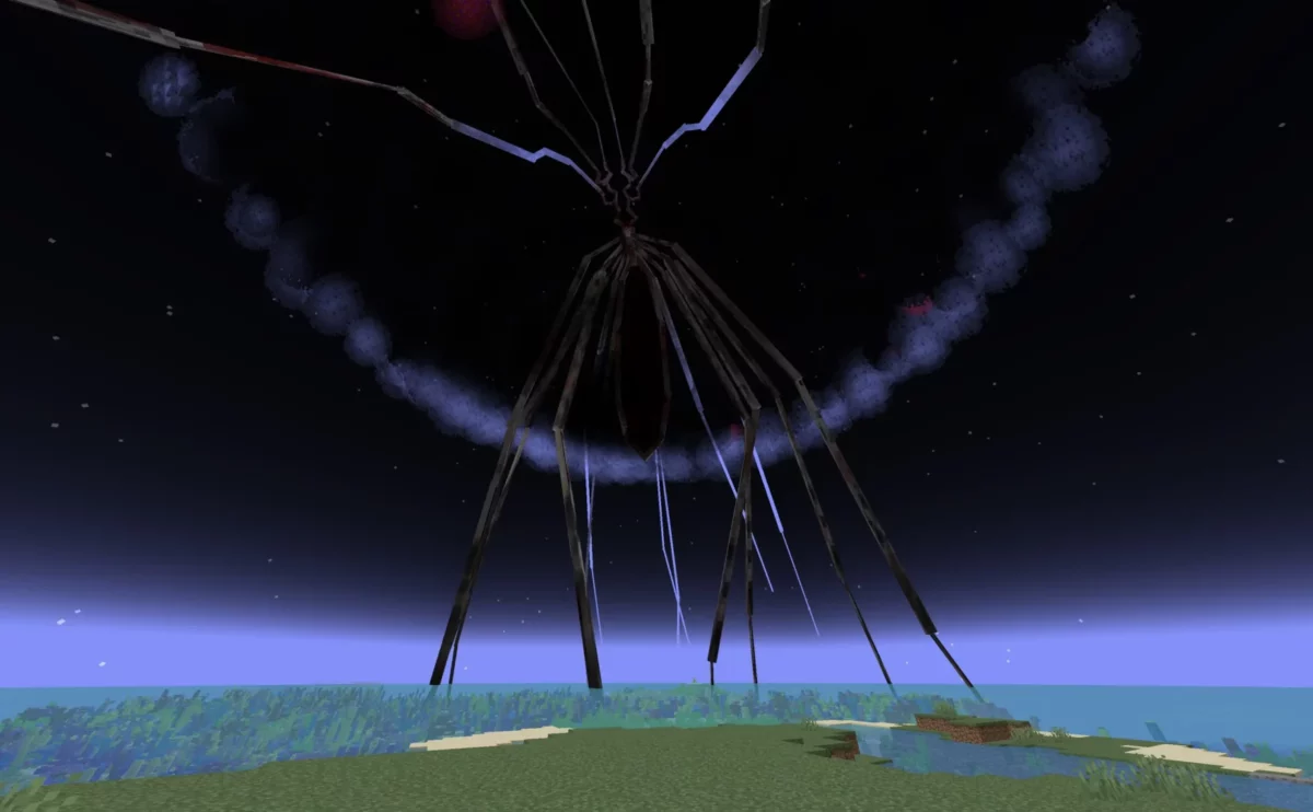 mod Minecraft ArPhEx superboss The Tormentor entité gigantesque de taille biome au-dessus de l’Overworld