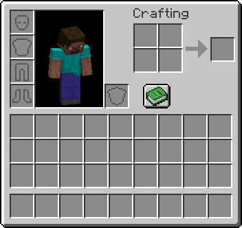 Inventaire avec grille de crafting 2×2 dans Minecraft édition Bedrock