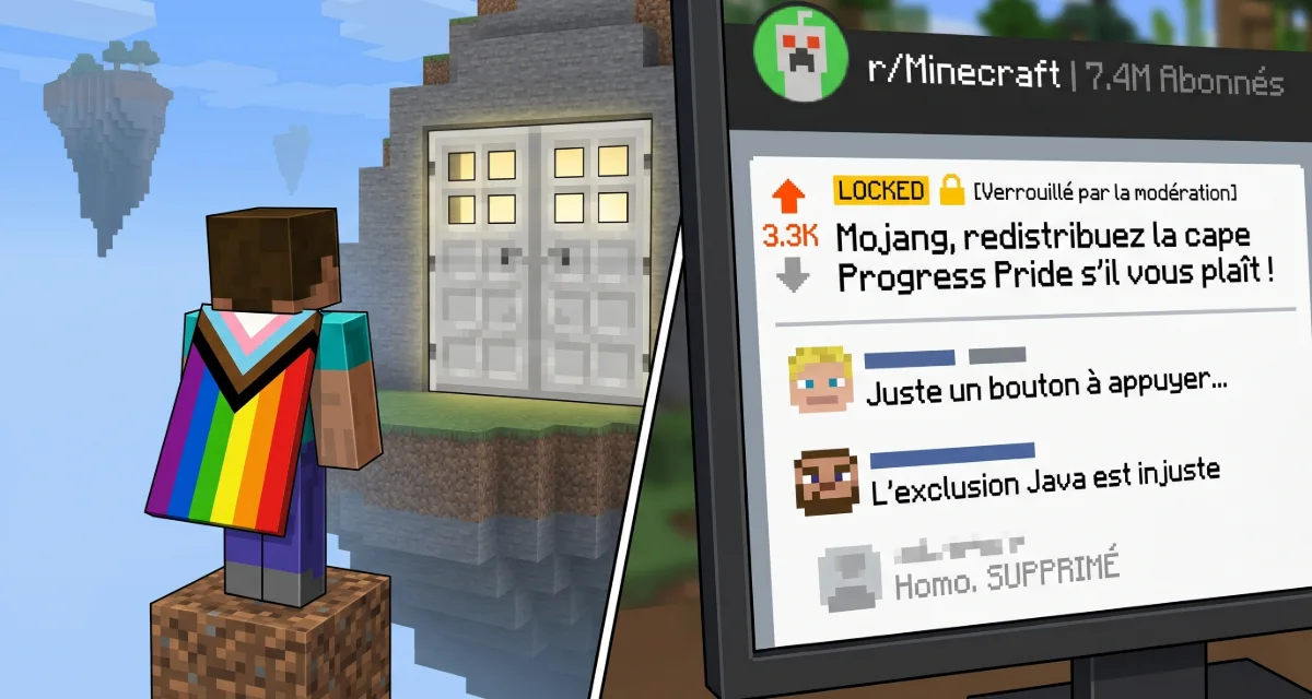 La communauté Minecraft réclame le retour de la cape Pride et Mojang reste muet